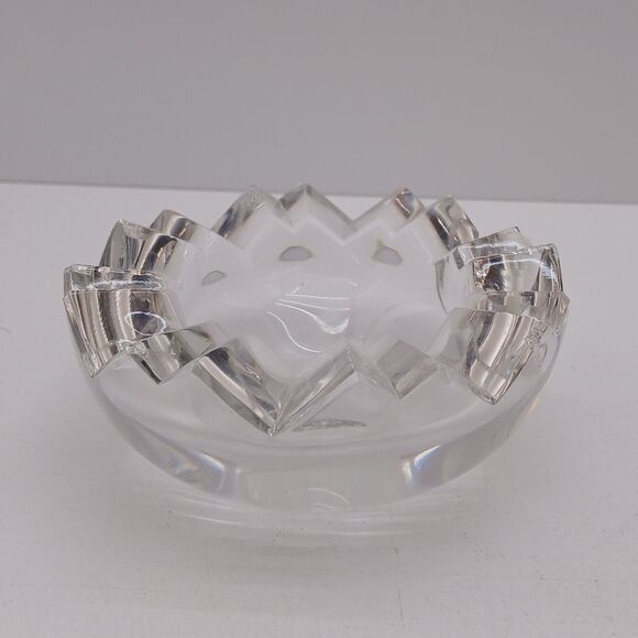 Vintage Rosenthal Crystal Egg Ashtray Bowl Trinket Dish 5" - Minor Chips - Picture 5 of 10